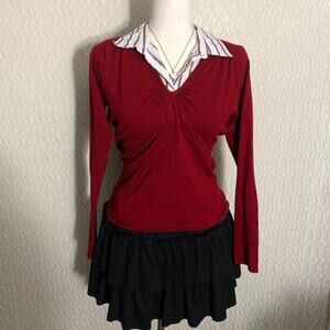 Layered sweater top size m